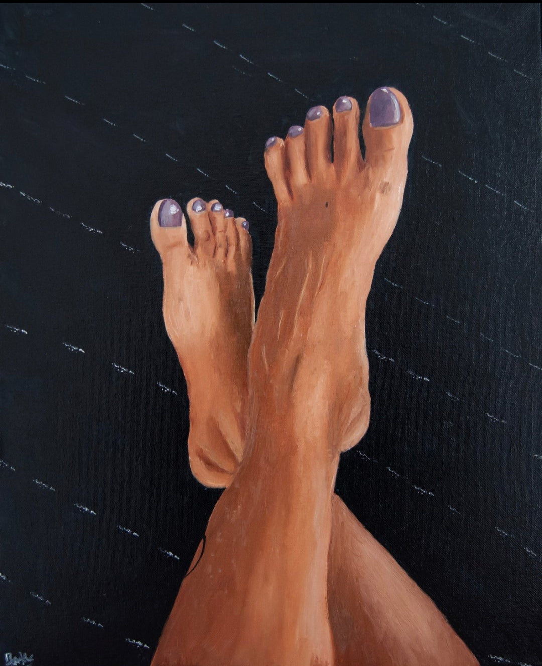 "purple feet from last october."